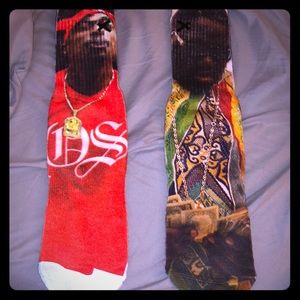 Biggie & Tupac high socks